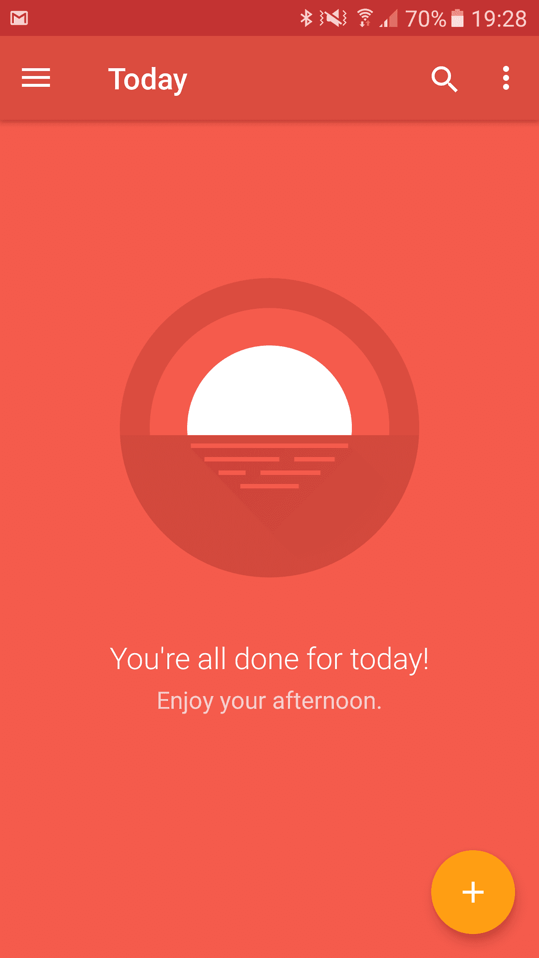 Screenshot of All done for today in Sunrise for Android
